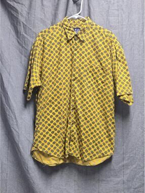 Vintage 90s Gap Sz L 100% Cotton Button Shirt Pockets Retro